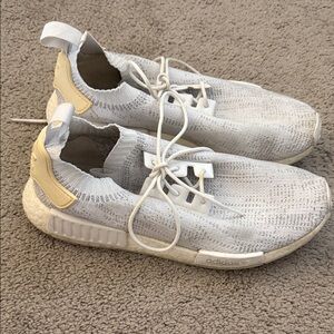 Adidas NMD Primeknit Sneakers White/Beige (Size 10)